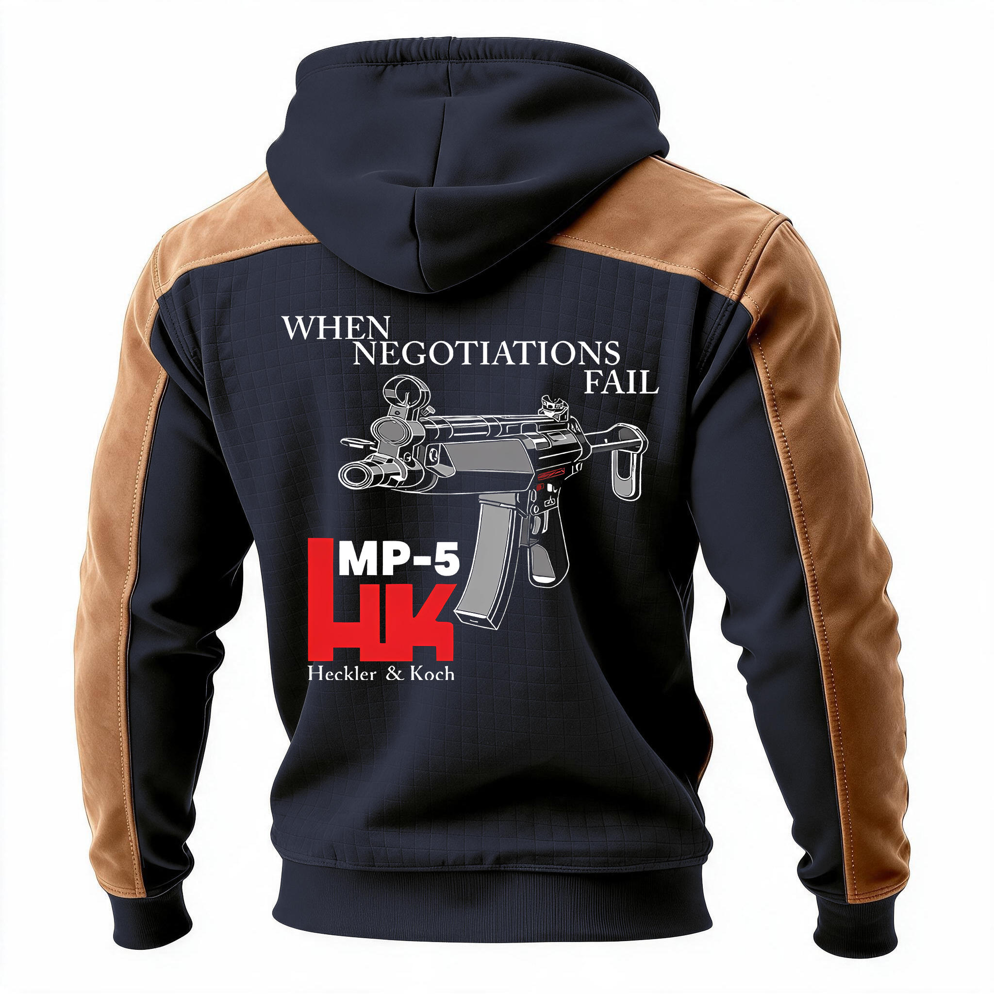 When Negotiations Fall Printed Printed Fleece-lined Unisex Color-Blocked Hoodie