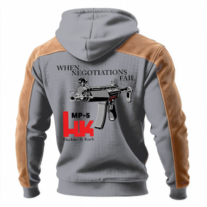When Negotiations Fall Printed Printed Fleece-lined Unisex Color-Blocked Hoodie
