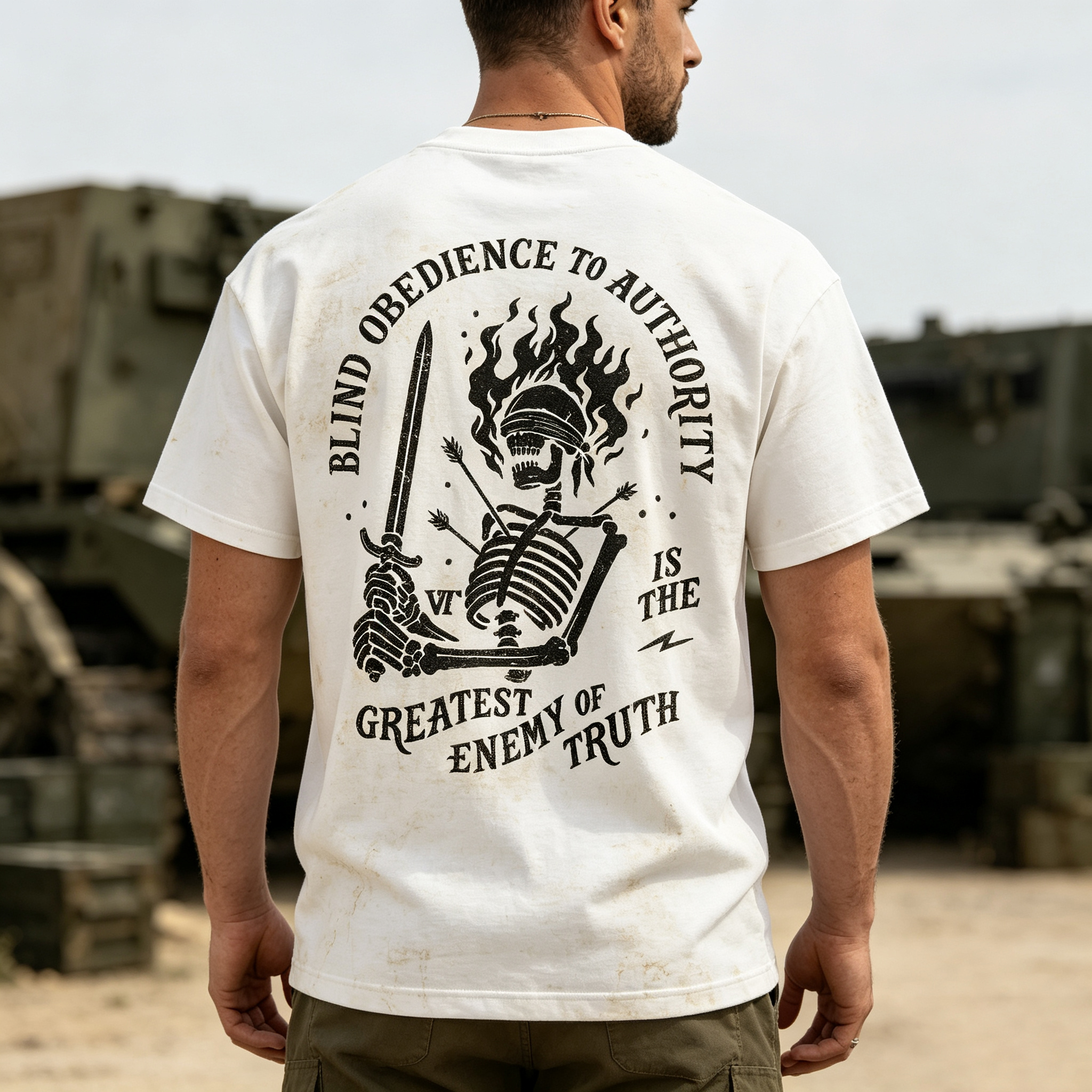 Skull Blind Obedience to Authority Is the Greatest Enemy of Truth Graphic T-Shirt