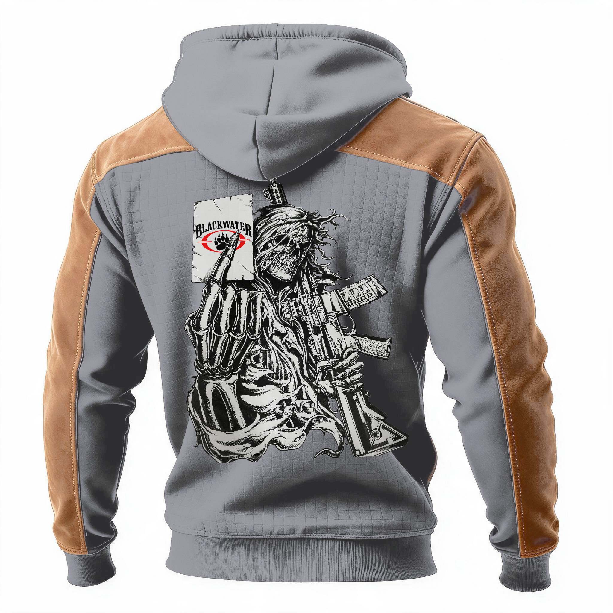 Death's Business Card Printed Fleece-lined Unisex Color-Blocked Hoodie