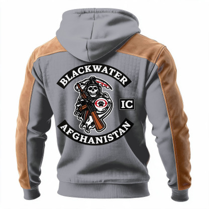 Afghanistan Printed Fleece-lined Unisex Color-Blocked Hoodie