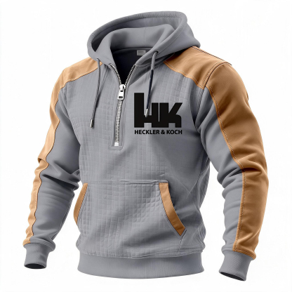 HK Printed Fleece-lined Unisex Color-Blocked Hoodie