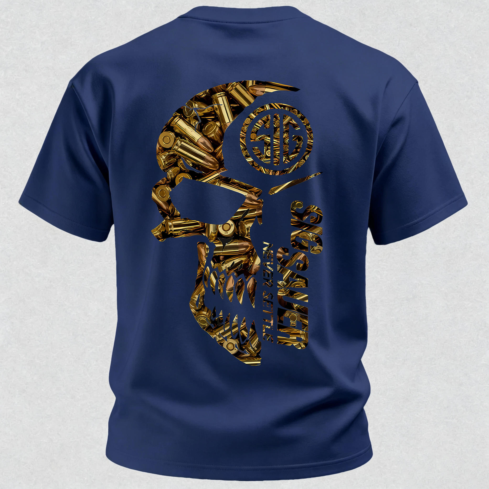 Tactical Never Settle Skull Printed Men's T-Shirt
