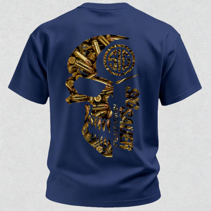Tactical Never Settle Skull Printed Men's T-Shirt