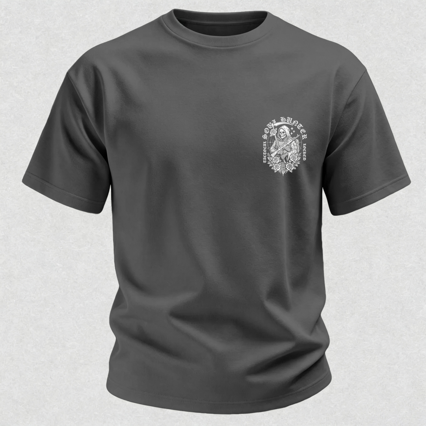 Grim Reaper With Gun Printed Men's T-Shirt