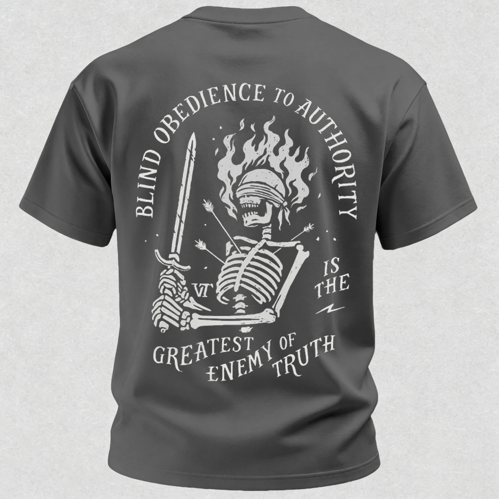 Skull Blind Obedience to Authority Is the Greatest Enemy of Truth Graphic T-Shirt