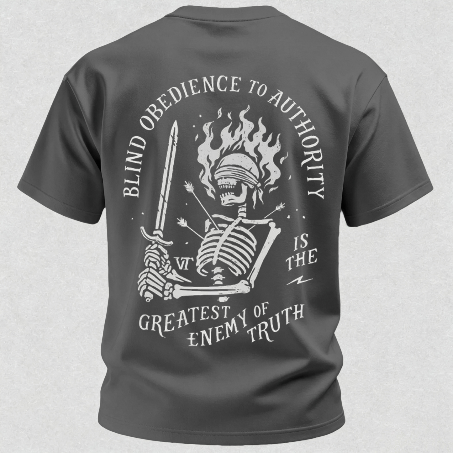 Skull Blind Obedience to Authority Is the Greatest Enemy of Truth Graphic T-Shirt