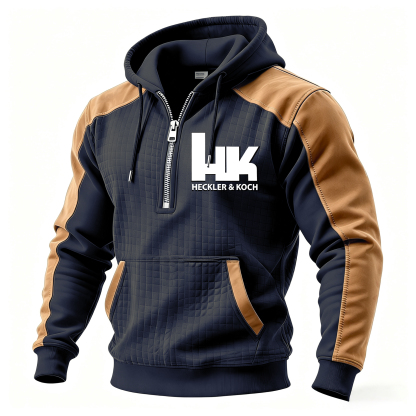HK Printed Fleece-lined Unisex Color-Blocked Hoodie