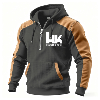 HK Printed Fleece-lined Unisex Color-Blocked Hoodie