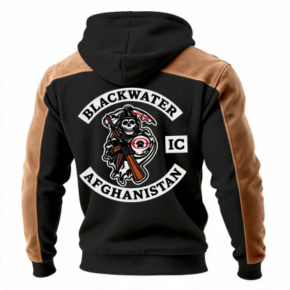 Afghanistan Printed Fleece-lined Unisex Color-Blocked Hoodie
