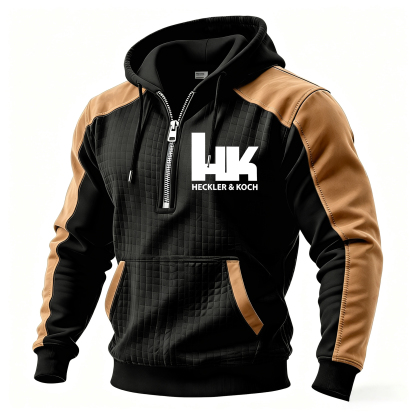 HK Printed Fleece-lined Unisex Color-Blocked Hoodie