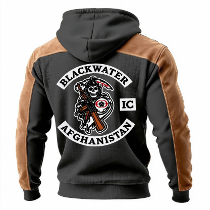 Afghanistan Printed Fleece-lined Unisex Color-Blocked Hoodie
