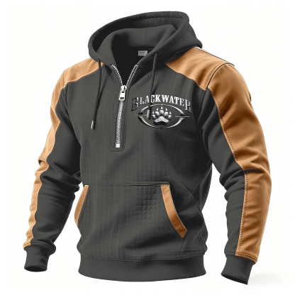 BW Printed Fleece-lined Unisex Color-Blocked Hoodie