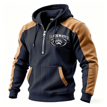 BW Printed Fleece-lined Unisex Color-Blocked Hoodie
