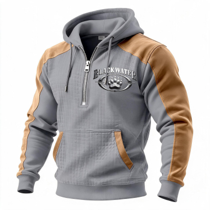 BW Printed Fleece-lined Unisex Color-Blocked Hoodie
