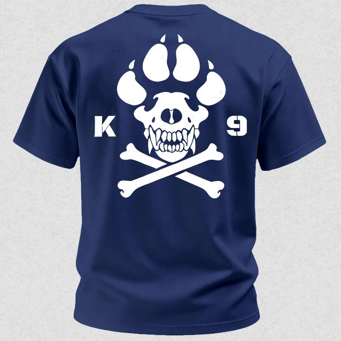 Vintage Biker K9 Dog Paw Skull Printed Men's T-Shirt