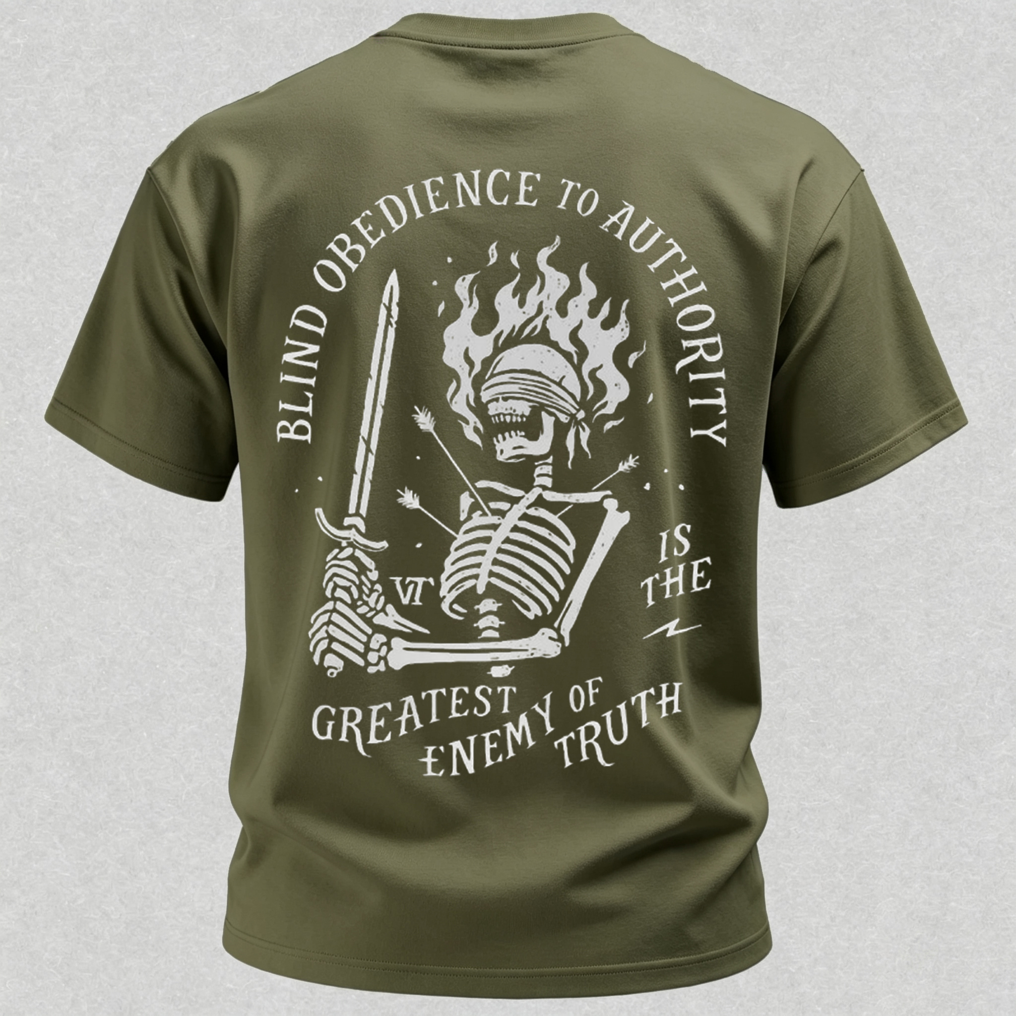Skull Blind Obedience to Authority Is the Greatest Enemy of Truth Graphic T-Shirt