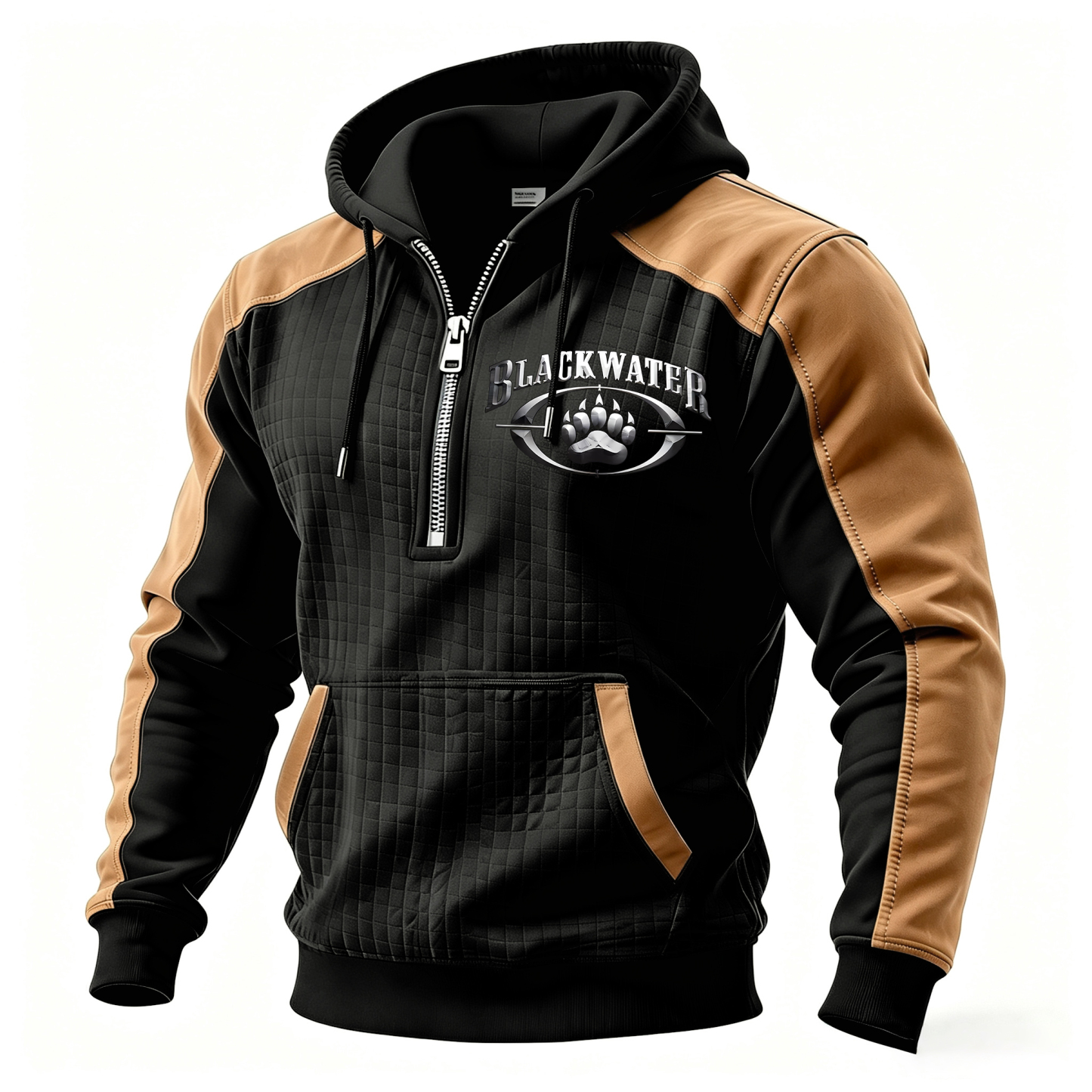BW Printed Fleece-lined Unisex Color-Blocked Hoodie