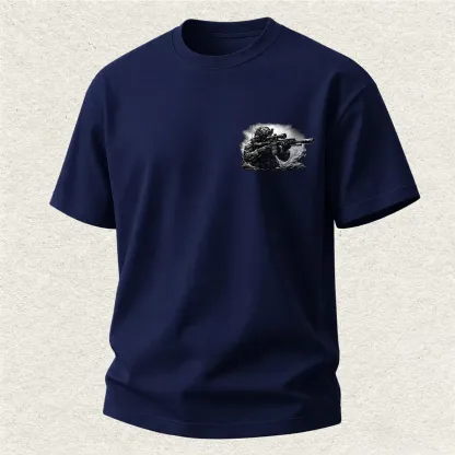 Stay Low One Shot One Kill Printed Men's T-Shirt