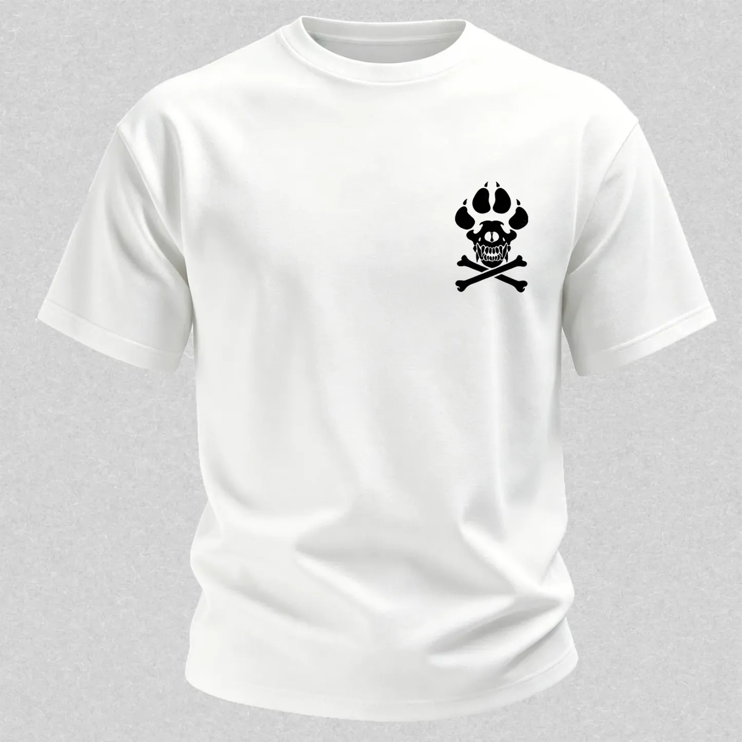 Vintage Biker K9 Dog Paw Skull Printed Men's T-Shirt
