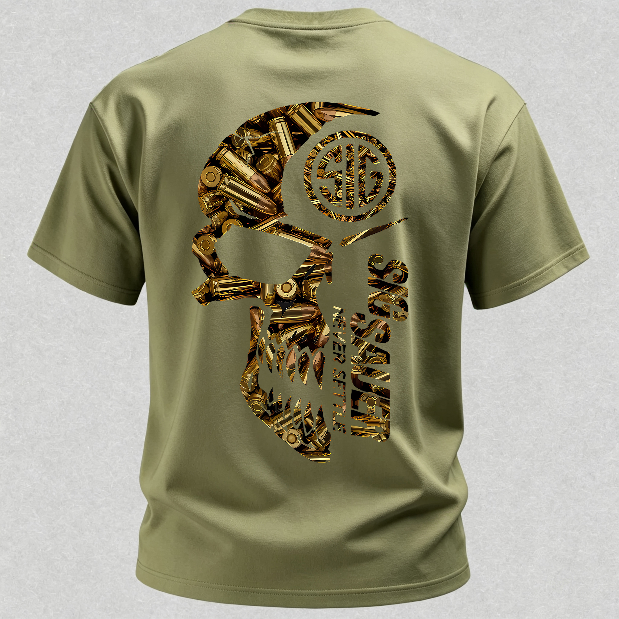 Tactical Never Settle Skull Printed Men's T-Shirt