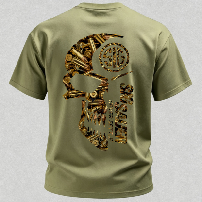 Tactical Never Settle Skull Printed Men's T-Shirt