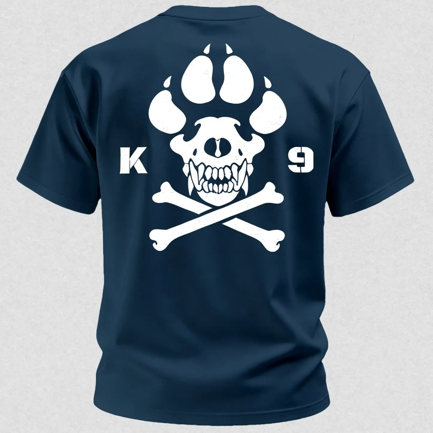 Vintage Biker K9 Dog Paw Skull Printed Men's T-Shirt
