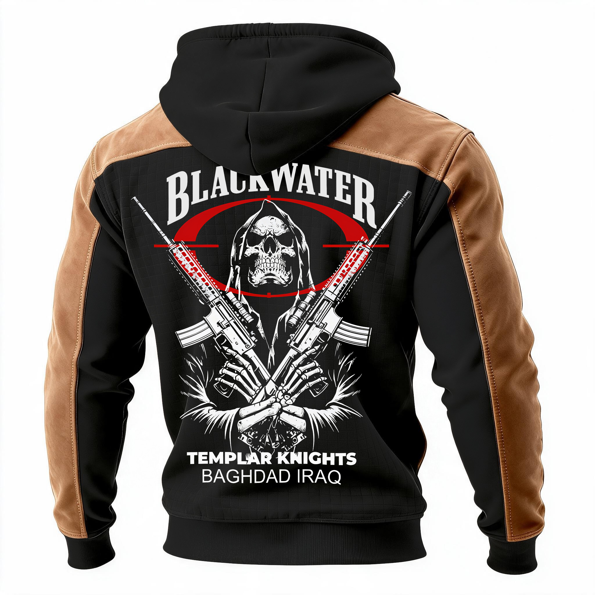 Templar Knights Baghdad Iraq Printed Fleece-lined Unisex Color-Blocked Hoodie