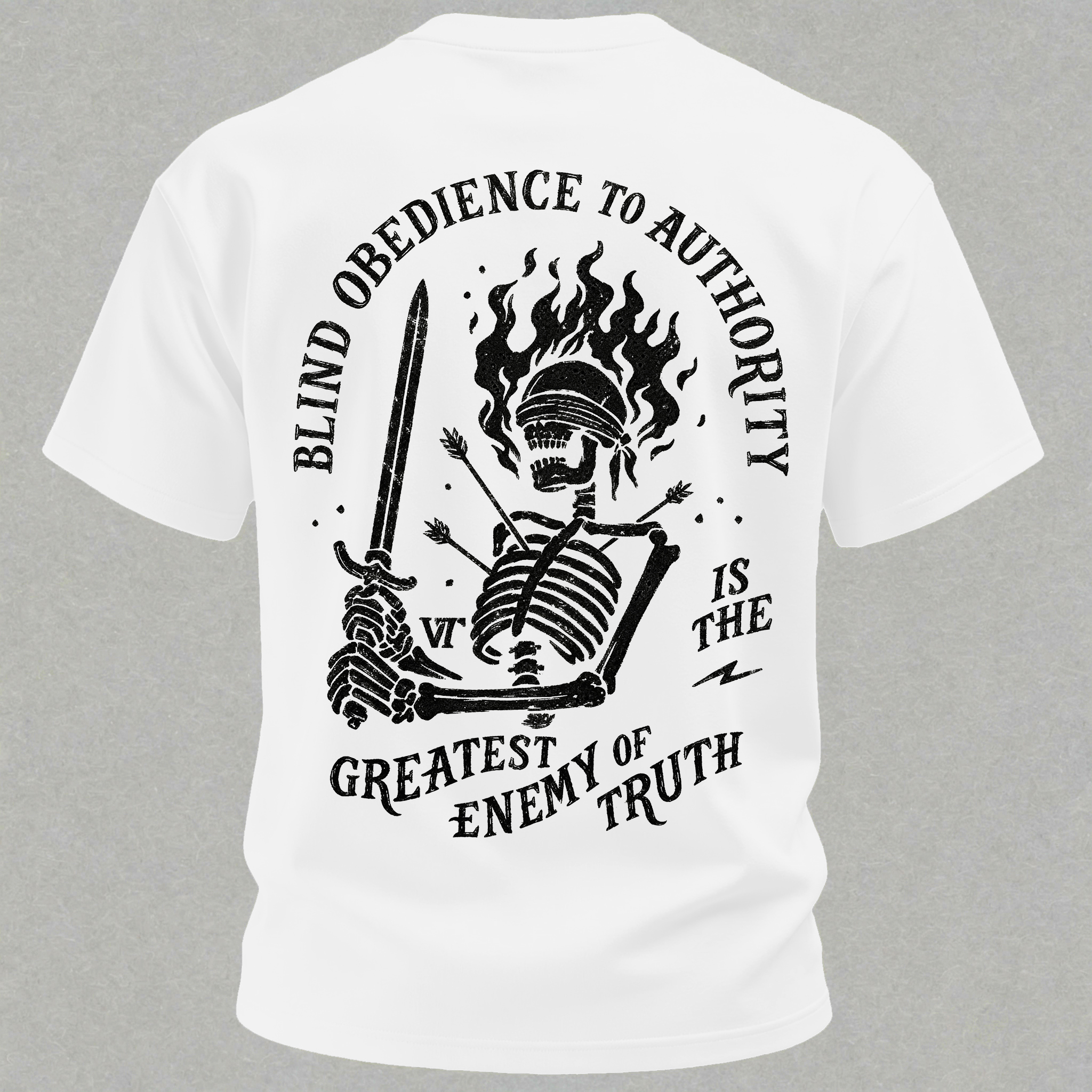 Skull Blind Obedience to Authority Is the Greatest Enemy of Truth Graphic T-Shirt