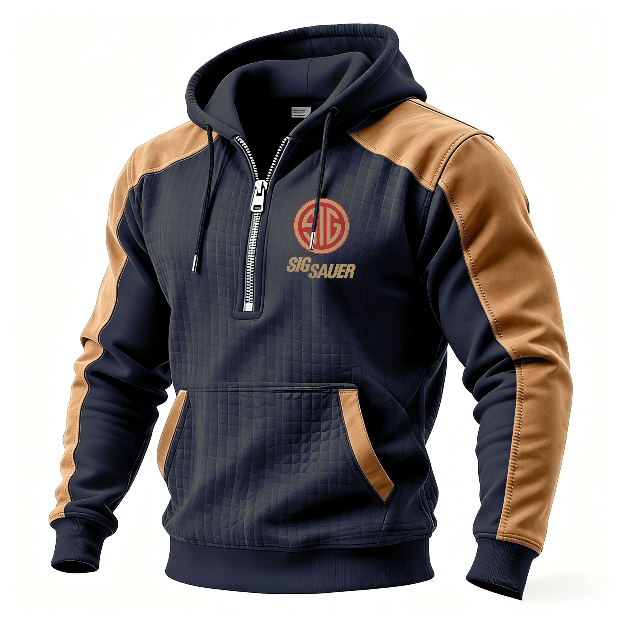 Skull Printed Fleece-lined Unisex Color-Blocked Hoodie