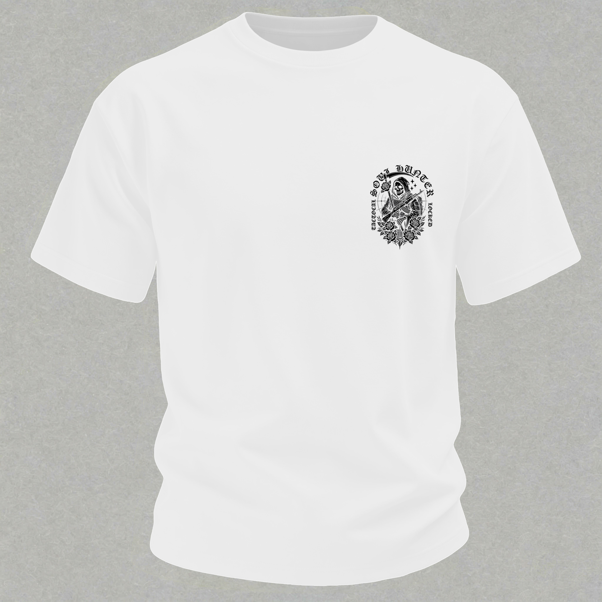 Grim Reaper With Gun Printed Men's T-Shirt