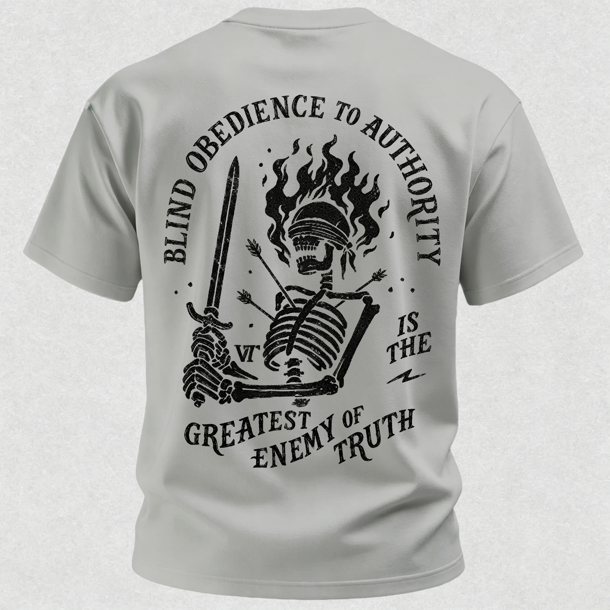Skull Blind Obedience to Authority Is the Greatest Enemy of Truth Graphic T-Shirt