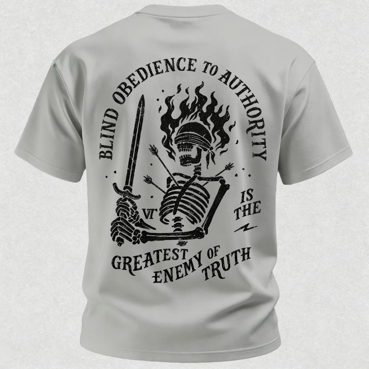 Skull Blind Obedience to Authority Is the Greatest Enemy of Truth Graphic T-Shirt