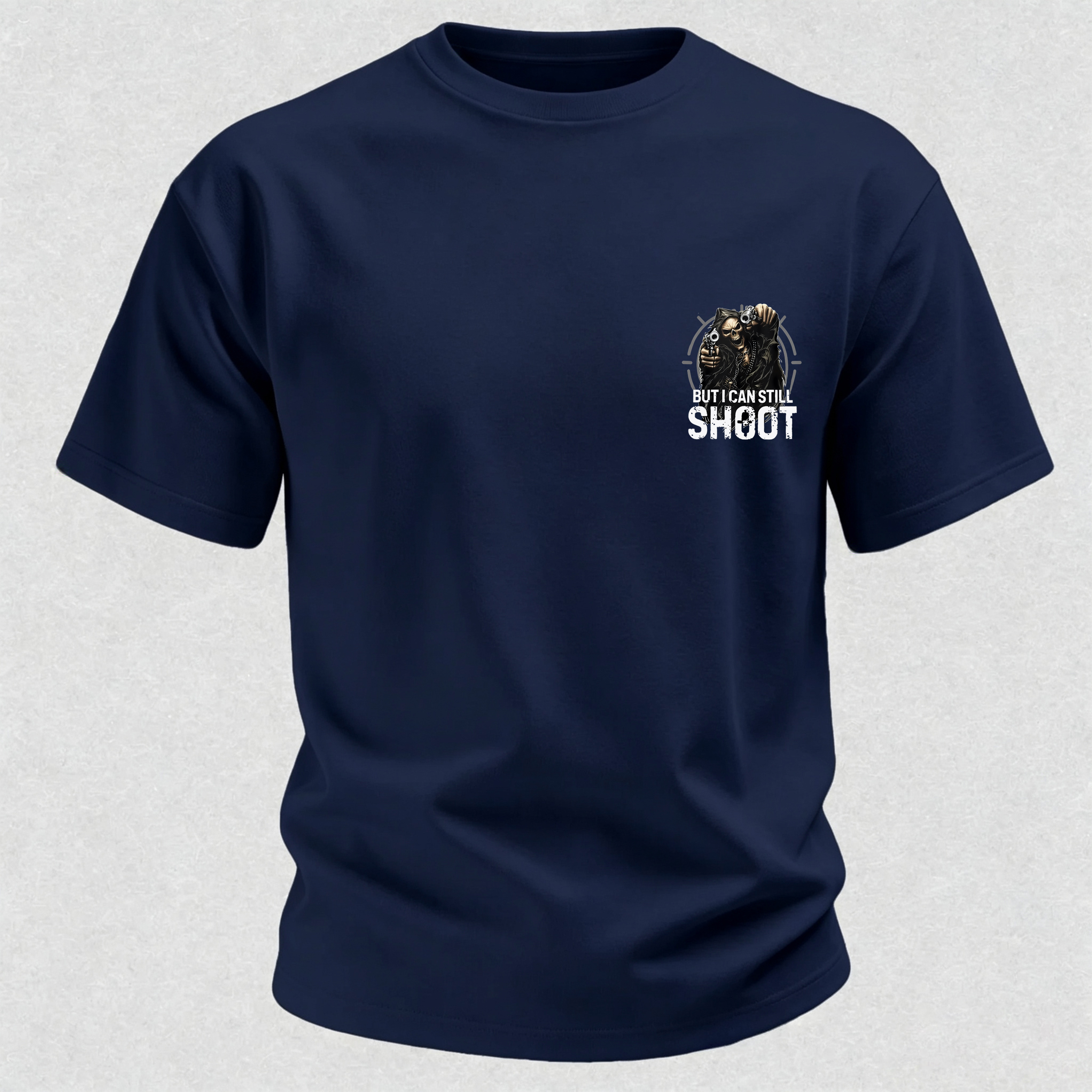 Too Old to Fight Too Slow to Run But I Can Still Shoot Pretty Good Printed Men's T-Shirt