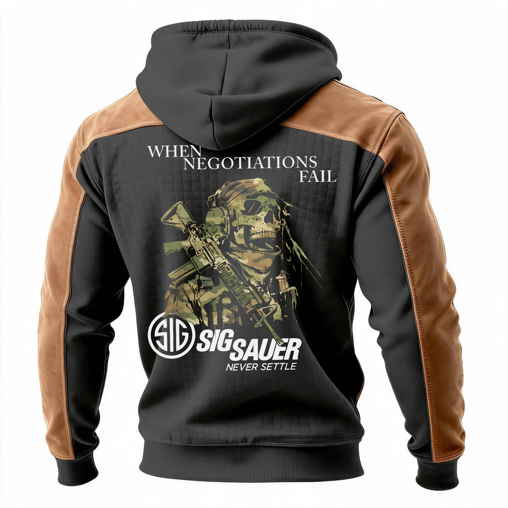 When Negotiations Fall Printed Fleece-lined Unisex Color-Blocked Hoodie