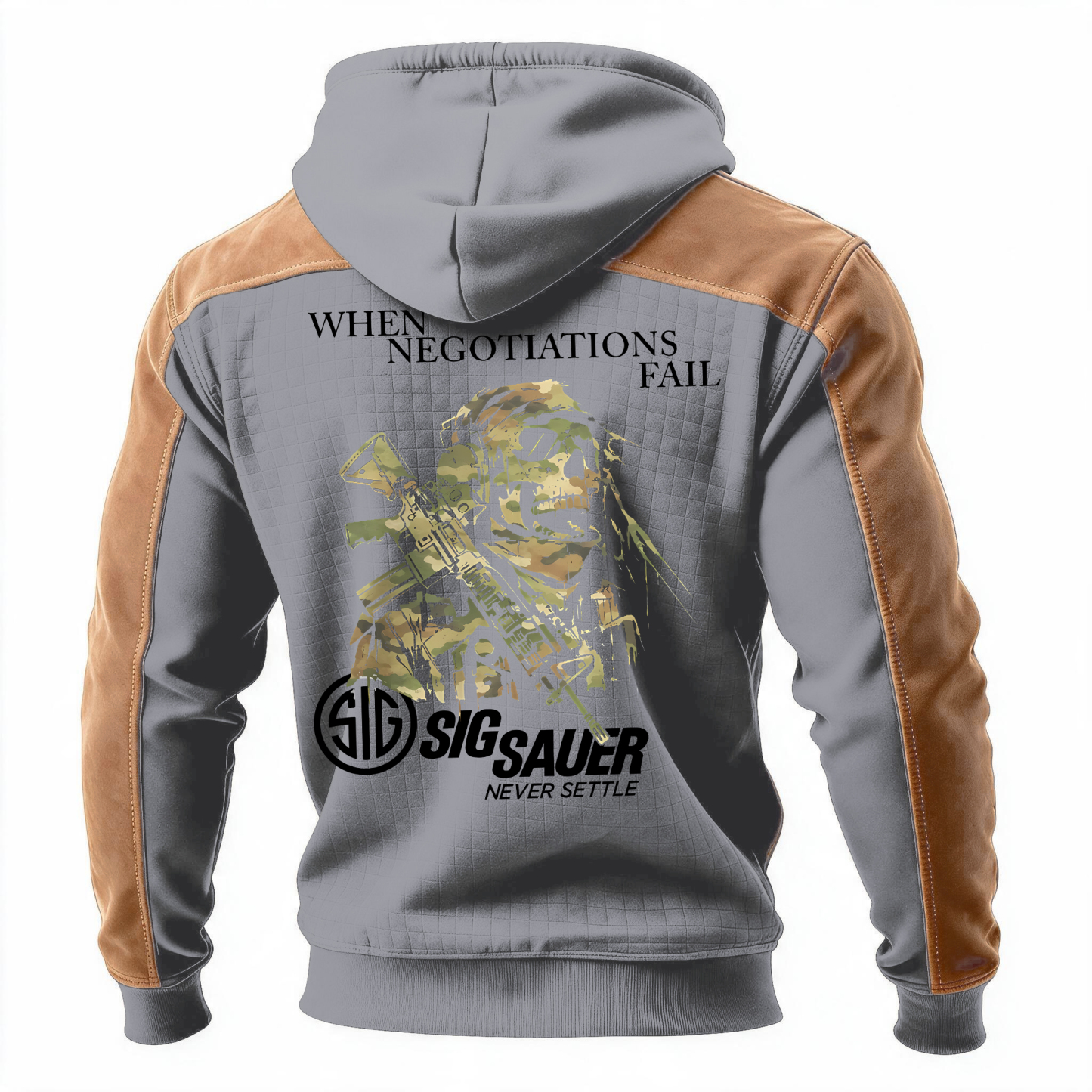 When Negotiations Fall Printed Fleece-lined Unisex Color-Blocked Hoodie