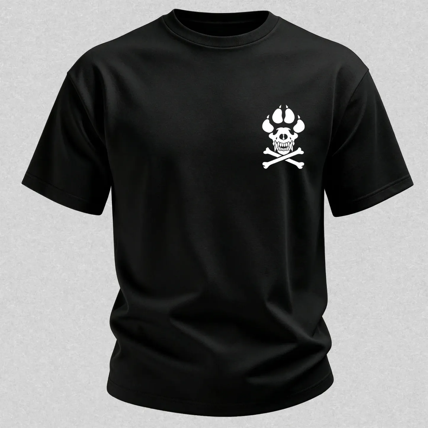Vintage Biker K9 Dog Paw Skull Printed Men's T-Shirt