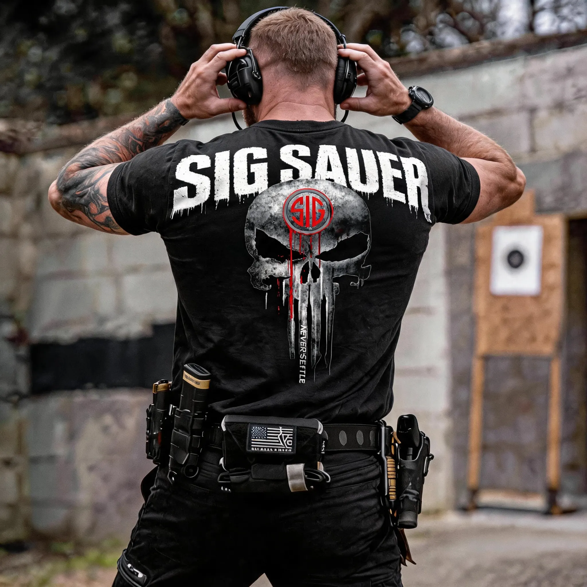 SIG Sauer Skull Printed Men's T-Shirt
