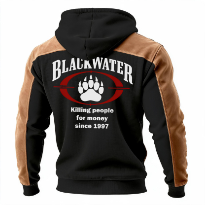 Kill people for money since 1997 Printed Fleece-lined Unisex Color-Blocked Hoodie