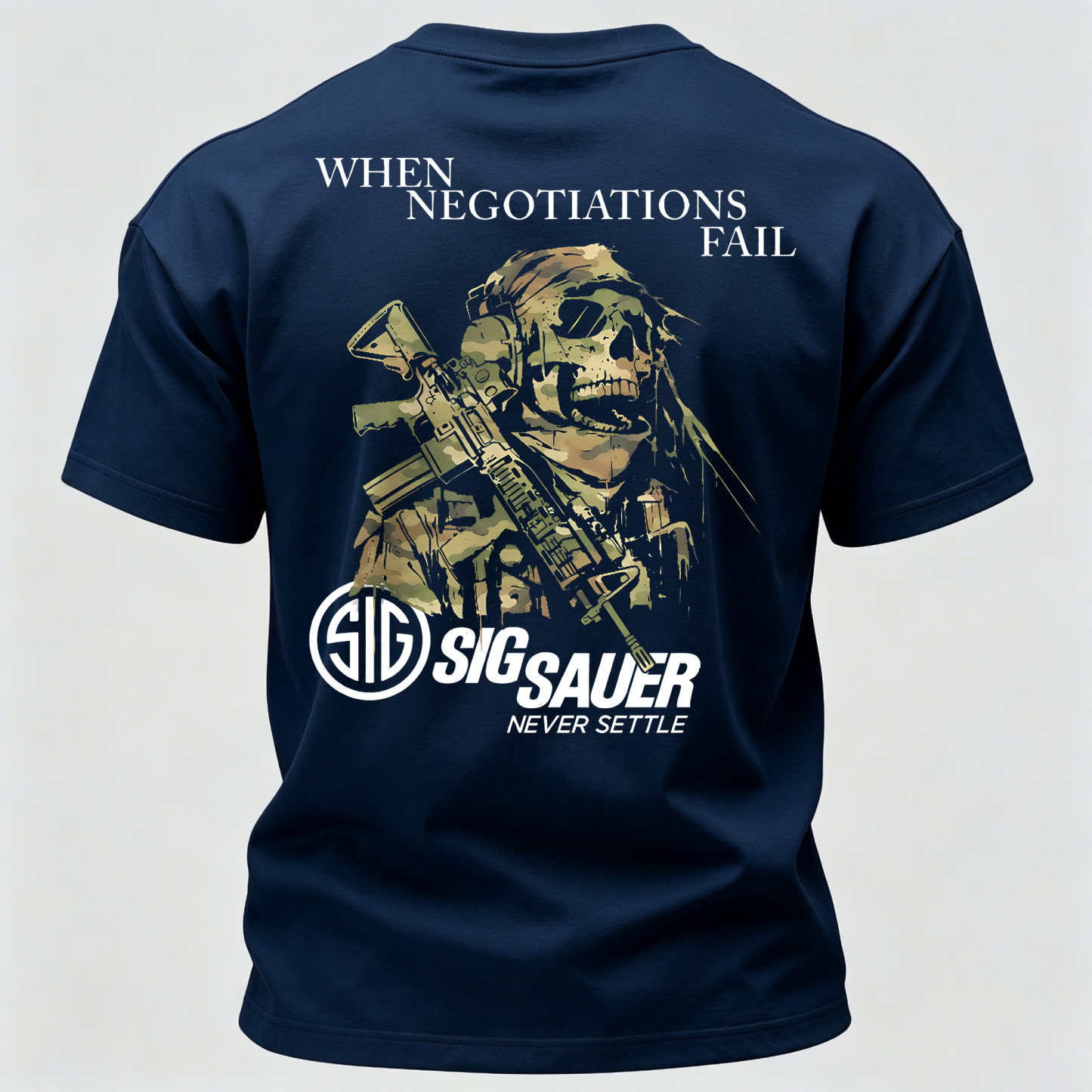 When Negotiations Fall Printed Men's T-Shirt