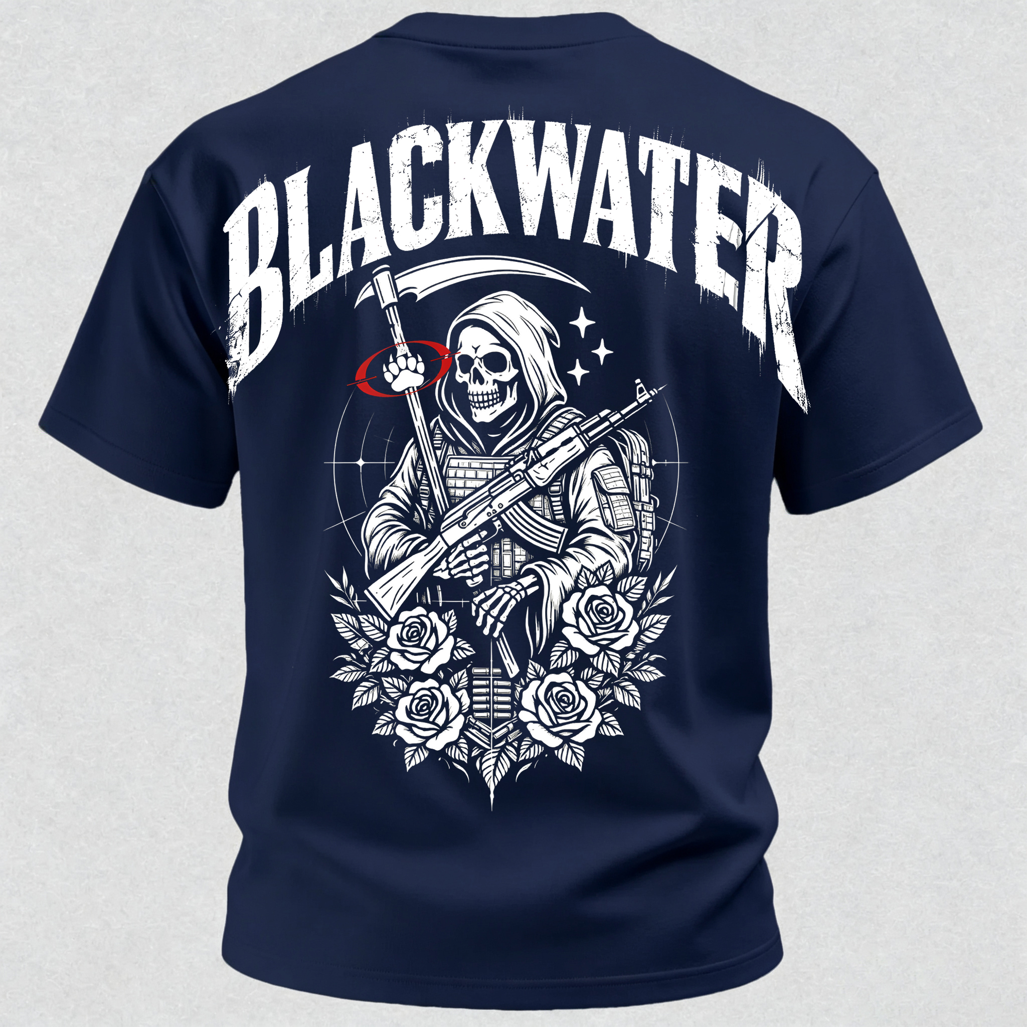Grim Reaper With Gun Printed Men's T-Shirt