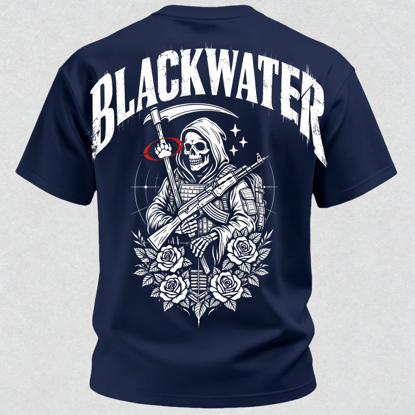 Grim Reaper With Gun Printed Men's T-Shirt