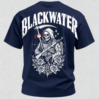 Grim Reaper With Gun Printed Men's T-Shirt