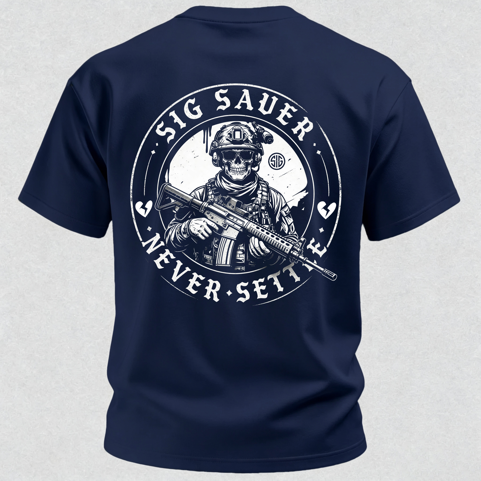 Heartbroken Soldier Never Settle Print T-Shirt