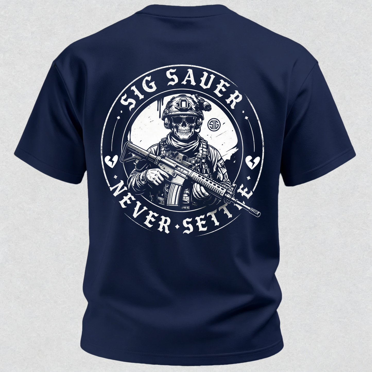 Heartbroken Soldier Never Settle Print T-Shirt