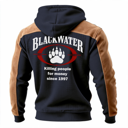 Kill people for money since 1997 Printed Fleece-lined Unisex Color-Blocked Hoodie