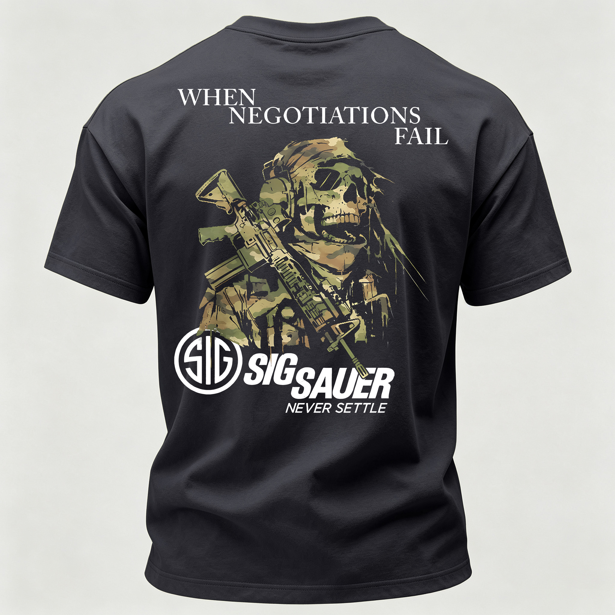  When Negotiations Fall Printed Men's T-Shirt