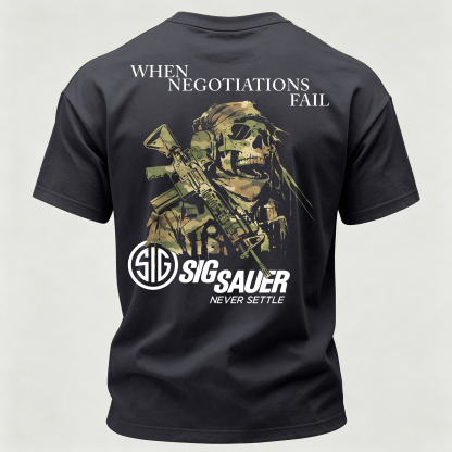  When Negotiations Fall Printed Men's T-Shirt