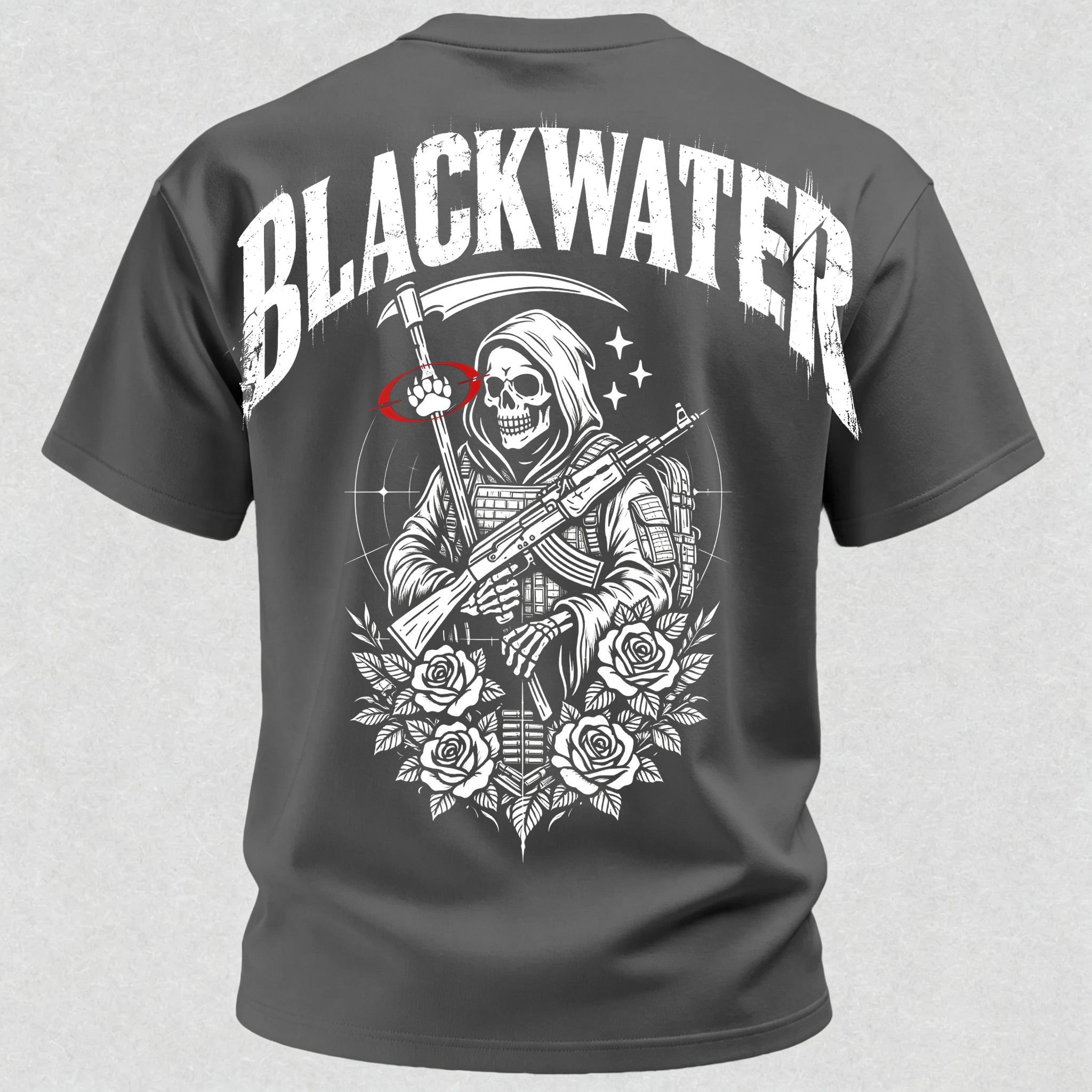 Grim Reaper With Gun Printed Men's T-Shirt