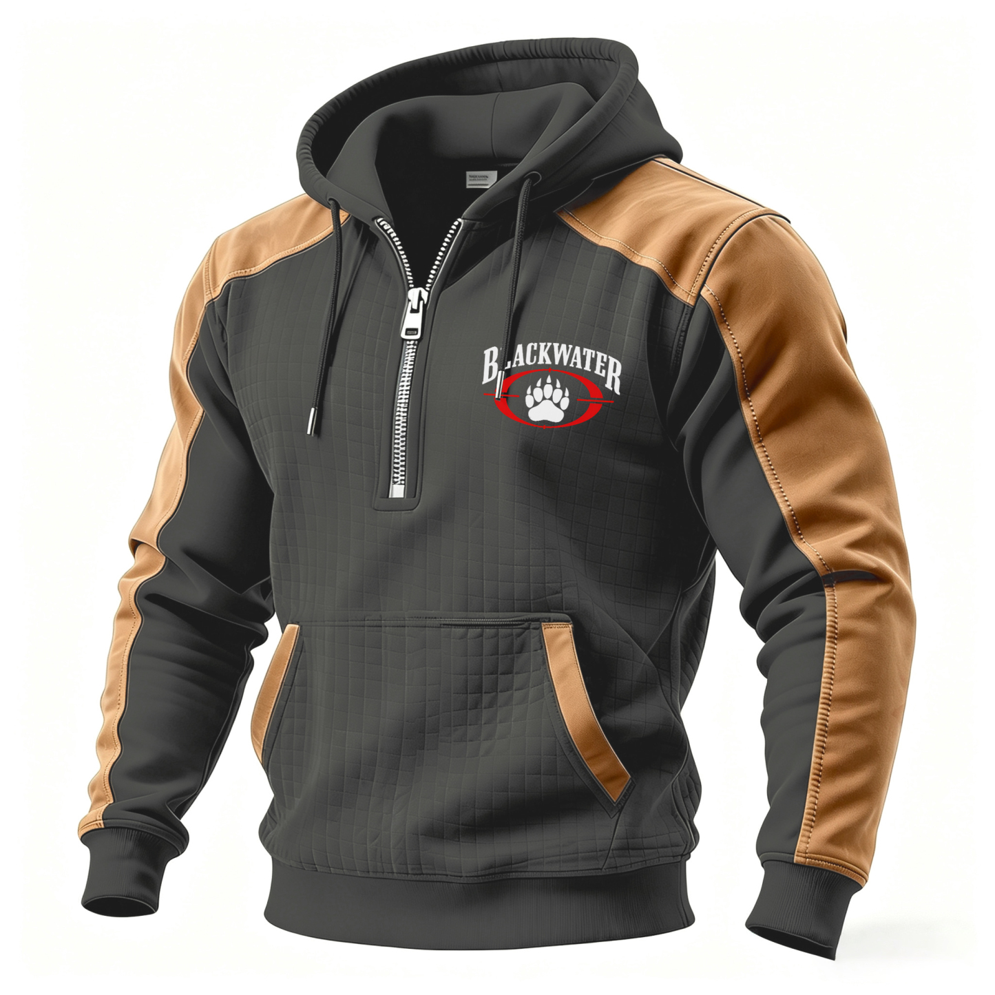 BW Skull Printed Fleece-lined Unisex Color-Blocked Hoodie